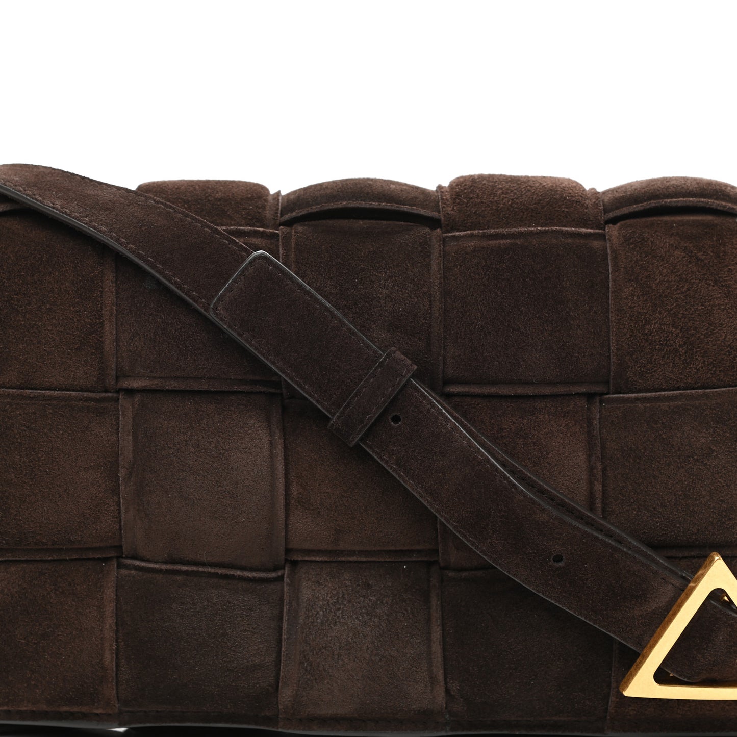 Suede Maxi Intrecciato Padded Cassette Crossbody Bag Fondant