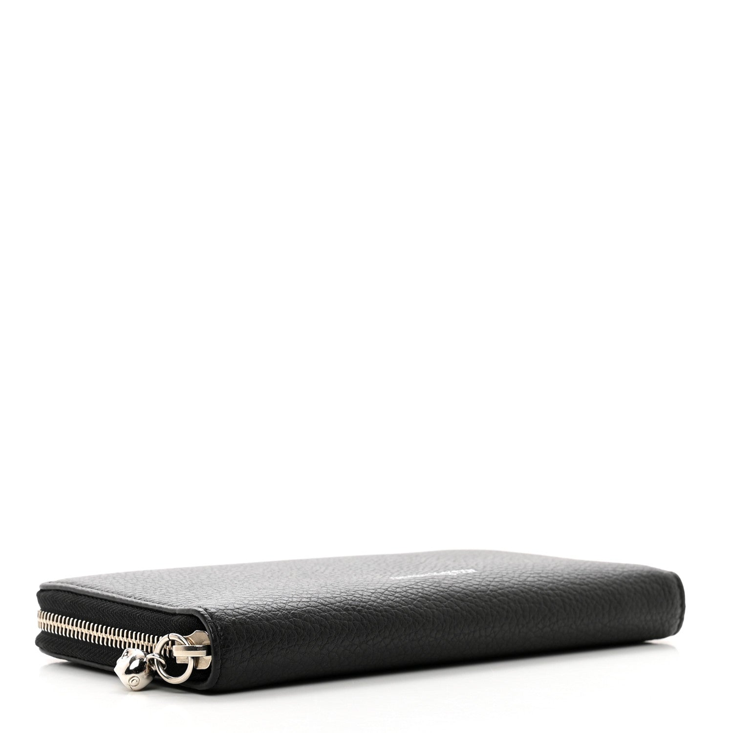 Alexander McQueen Pebbled Calfskin Skull Continental Zip Wallet Black 4 of 7
