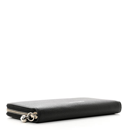 Alexander McQueen Pebbled Calfskin Skull Continental Zip Wallet Black 4 of 7