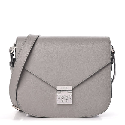 MCM Grained Calfskin Patricia Park Avenue Crossbody Bag Arch Grey 1 of 11