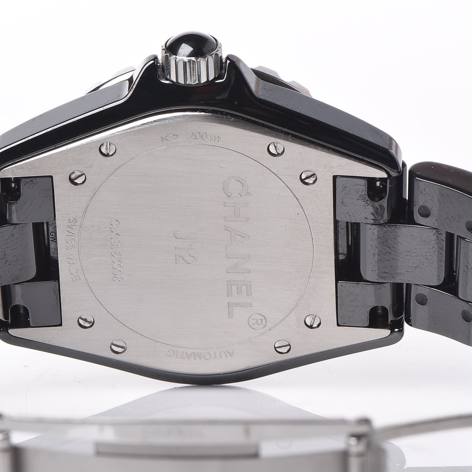 Chanel Stainless Steel Ceramic 38mm J12 Automatic Watch Black 5 of 7