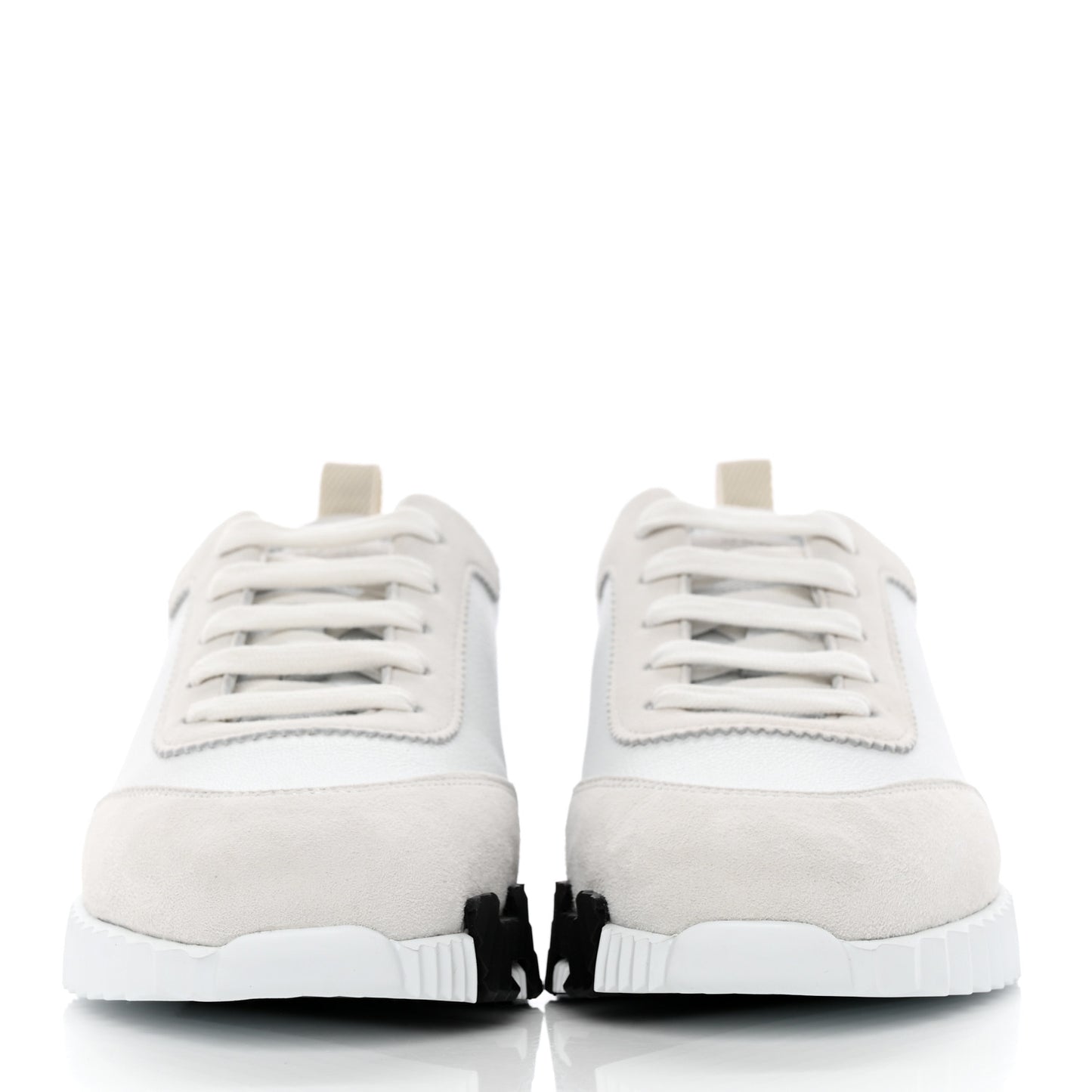 Calfskin Suede Goatskin Bouncing Sneakers 37.5 White