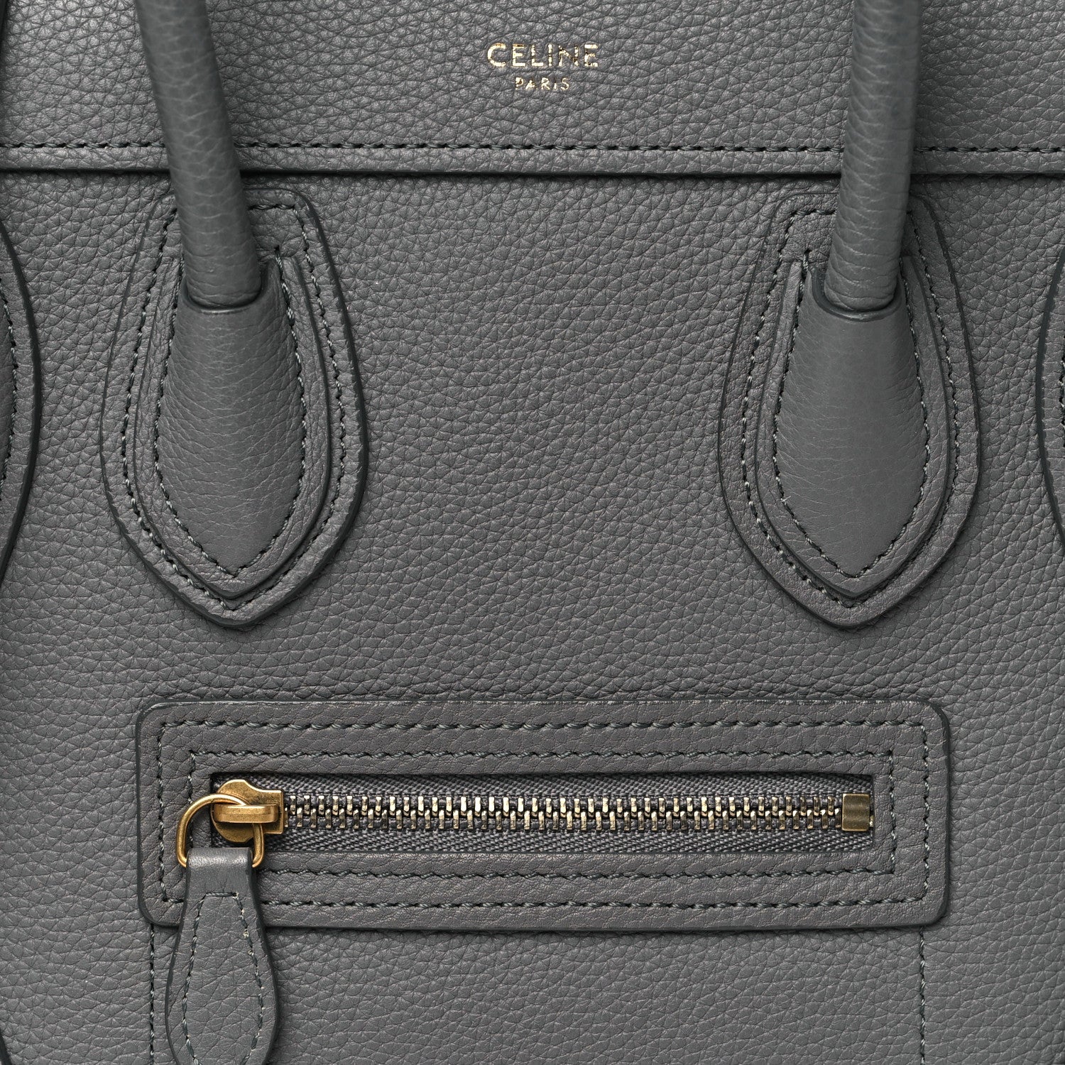 Celine Baby Drummed Calfskin Nano Luggage Kohl 6 of 8