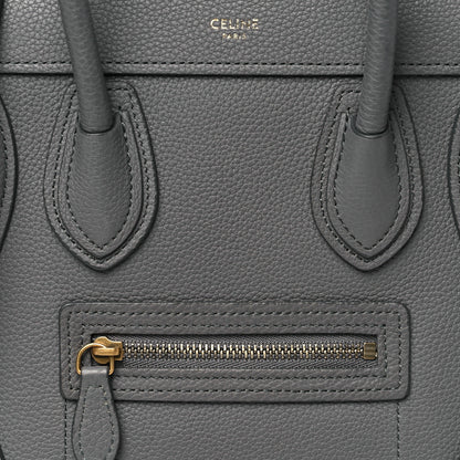 Celine Baby Drummed Calfskin Nano Luggage Kohl 6 of 8