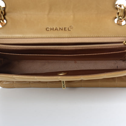Chanel Lambskin Quilted Medium Chocolate Bar Flap Beige 5 of 17