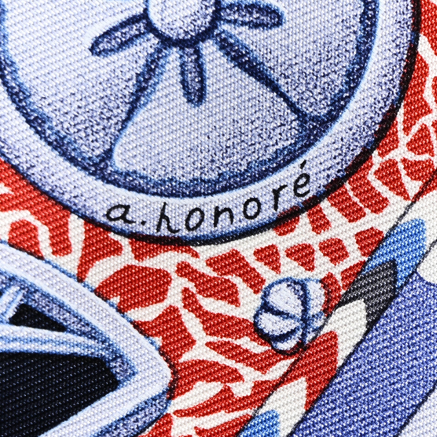 Hermes Silk Parures de Samoura&iuml;s Scarf 90 Black Rouge Blue Jean 6 of 6