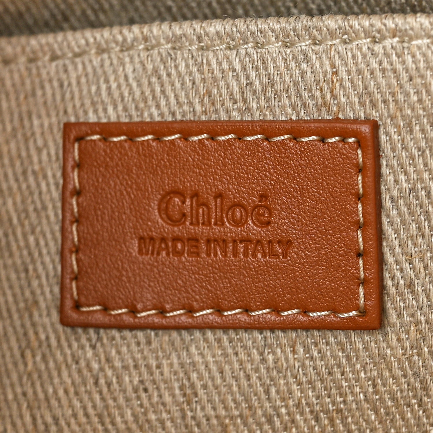 Chloe Linen Calfskin Medium Woody Ribbon Tote Soft Tan 6 of 9