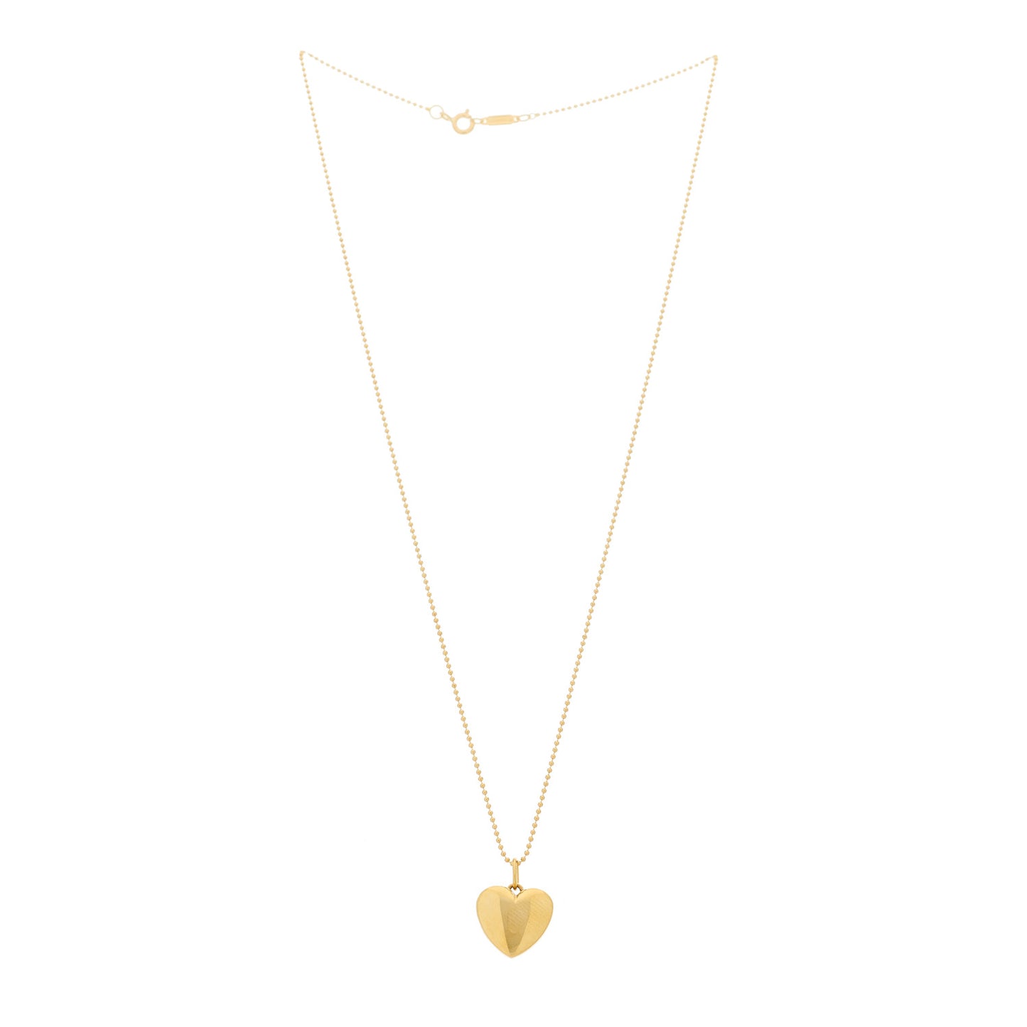 18K Yellow Gold Heart Locket Pendant Necklace