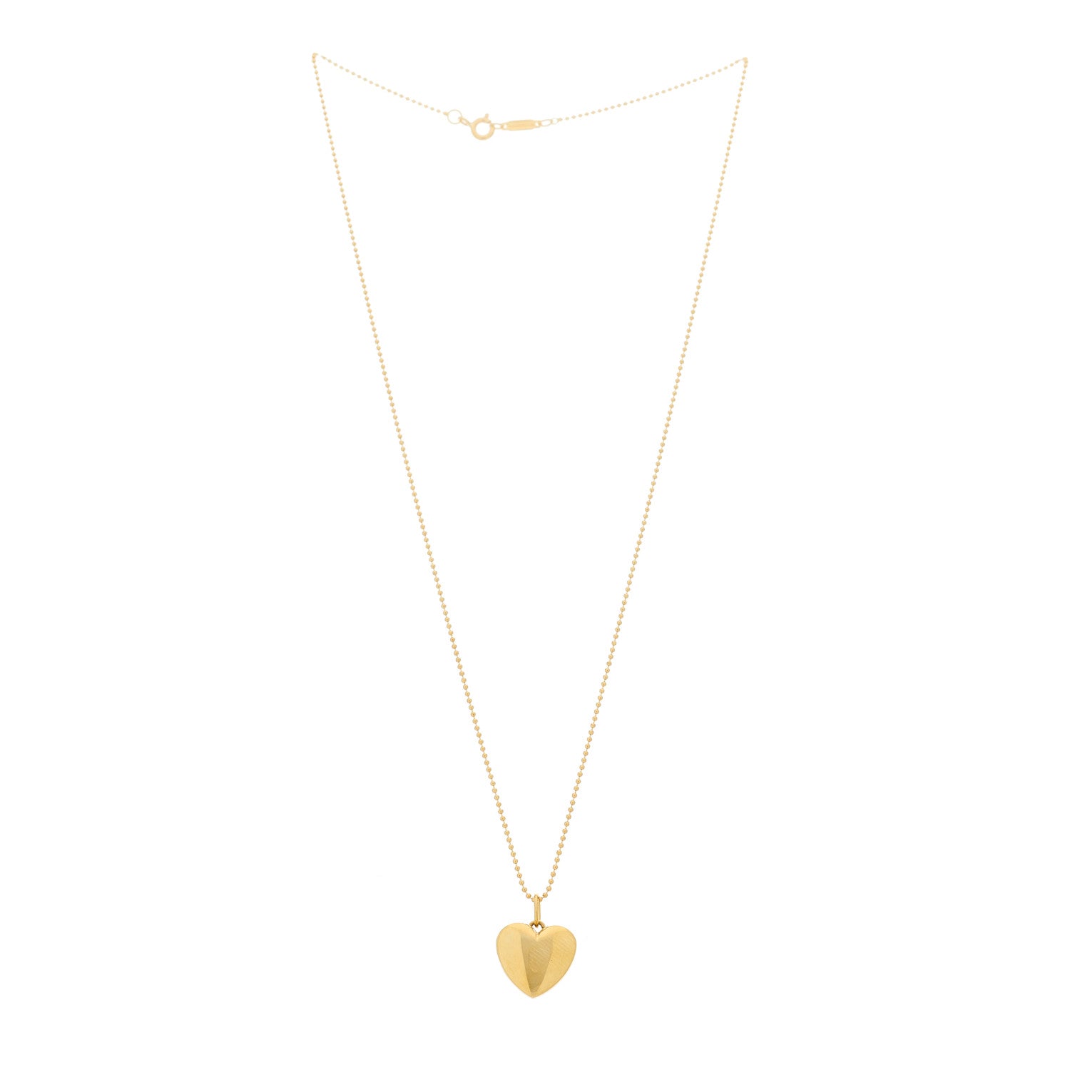 Tiffany 18K Yellow Gold Heart Locket Pendant Necklace 3 of 6
