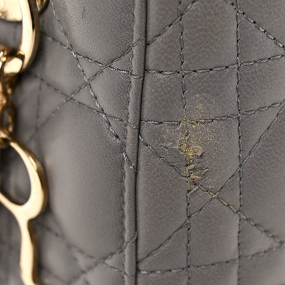 Christian Dior Lambskin Cannage Small Lucky Badges My Lady Dior Grey 11 of 11