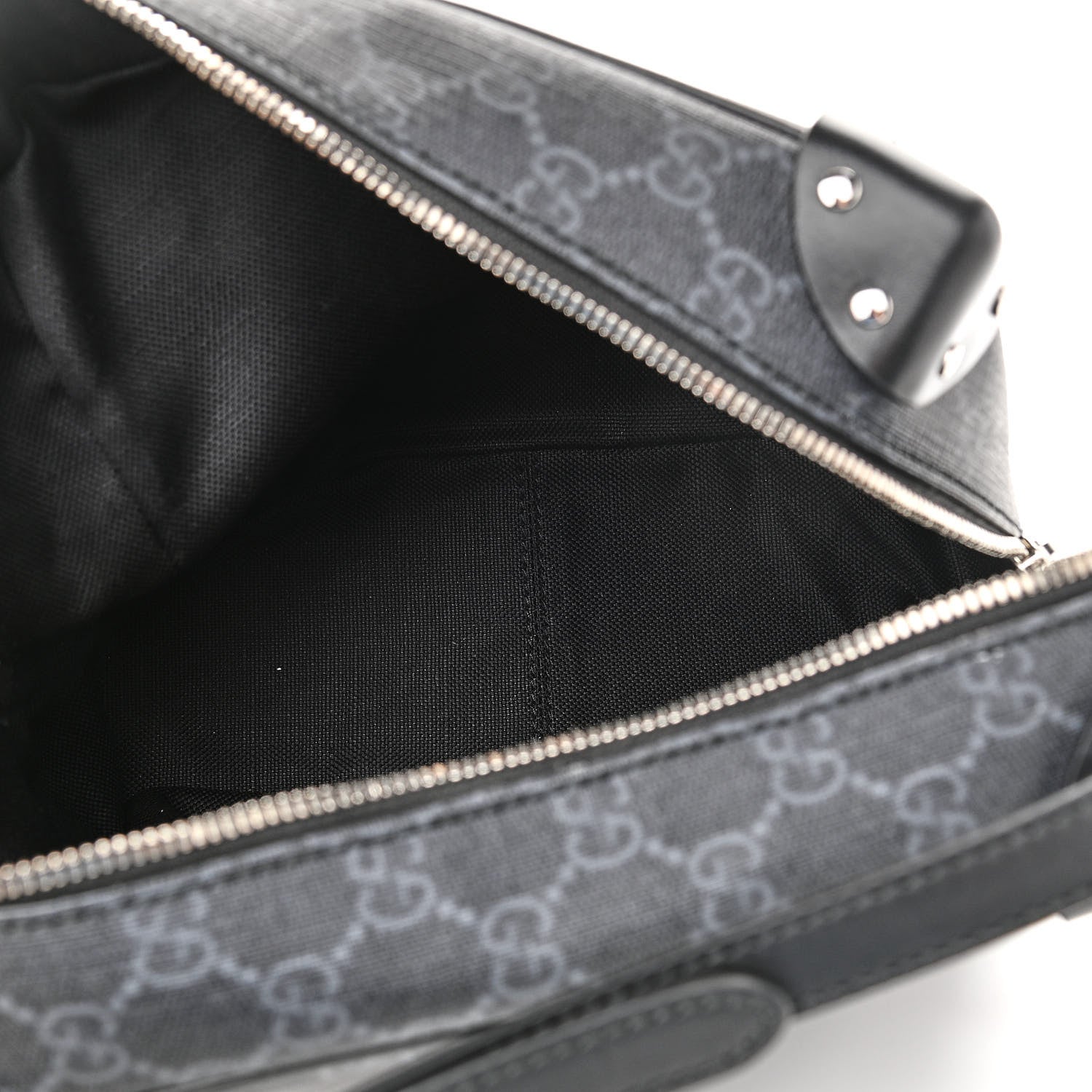 Gucci GG Supreme Monogram Selleria Calfskin Square Messenger Bag Black 5 of 10