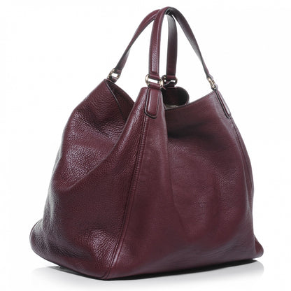Gucci Pebbled Calfskin Large Soho Shoulder Bag Bordeaux 3 of 7