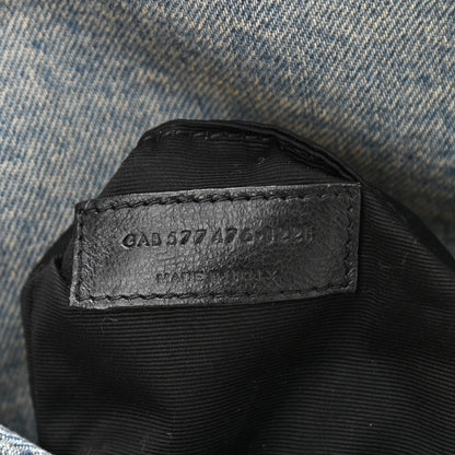 Saint Laurent Denim Quilted Small Loulou Puffer Monogram Chain Satchel Blue Cinnamon 8 of 11