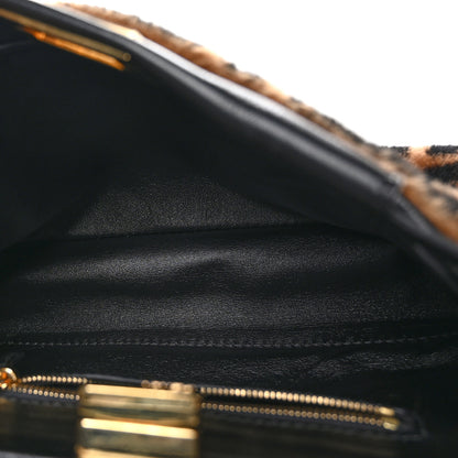 Fendi Shearling Nappa Macro FF 1974 Mini Peekaboo Iconic Satchel Tobacco Black 5 of 10