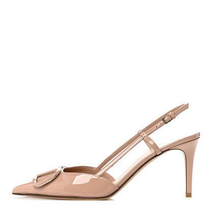 Valentino Garavani Patent Signature Vlogo Slingback 80mm Pumps 37.5 Rose Cannelle 1 of 10