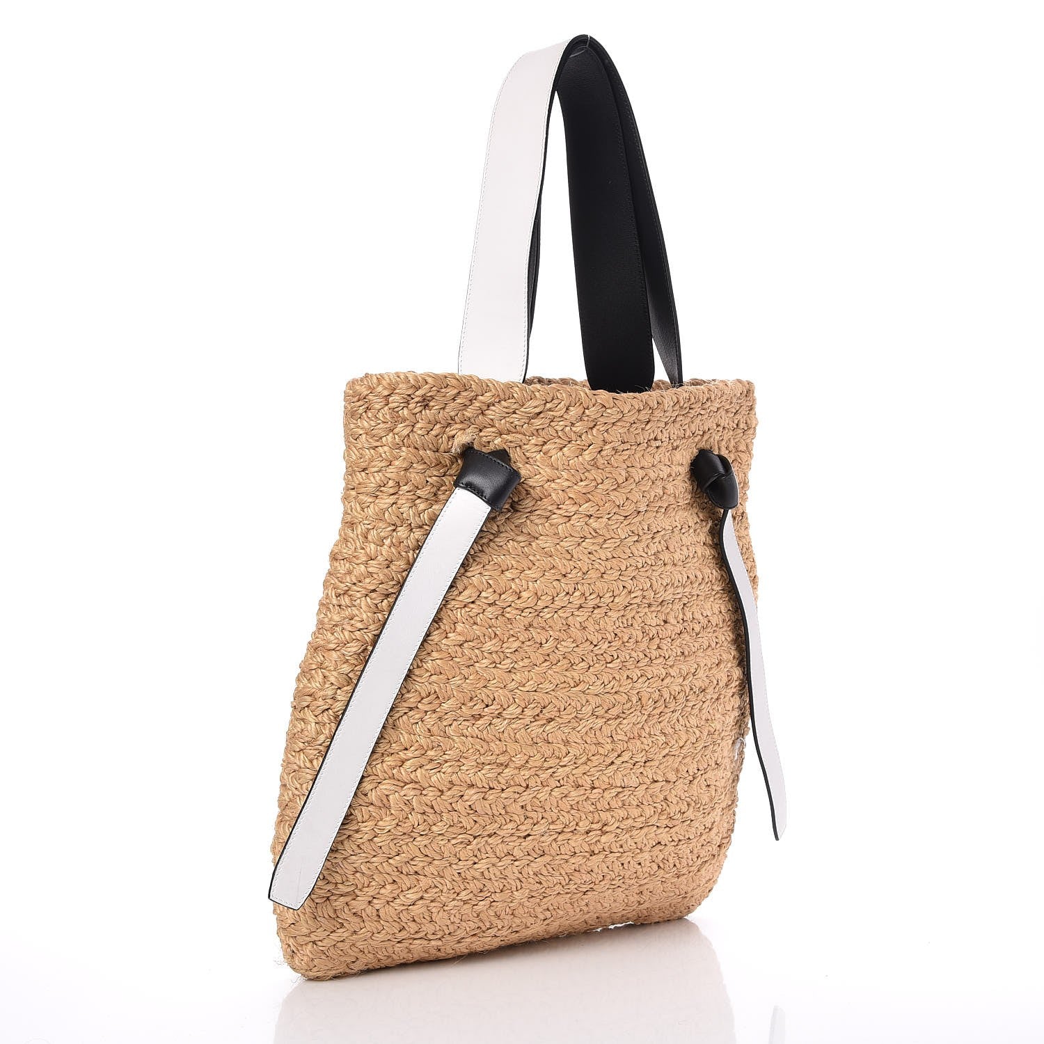 Celine Straw Calfskin Large Basket Bag Natural Black 3 of 7