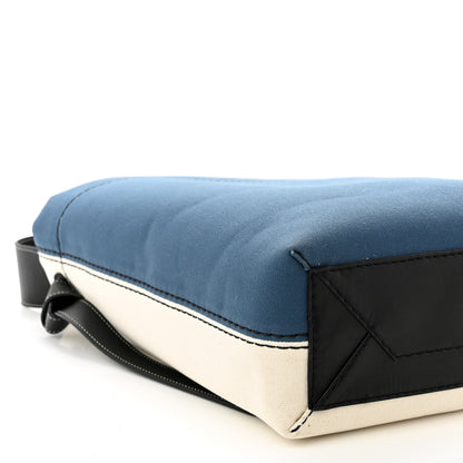 Celine Canvas Small Twisted Cabas Beige Blue 8 of 9