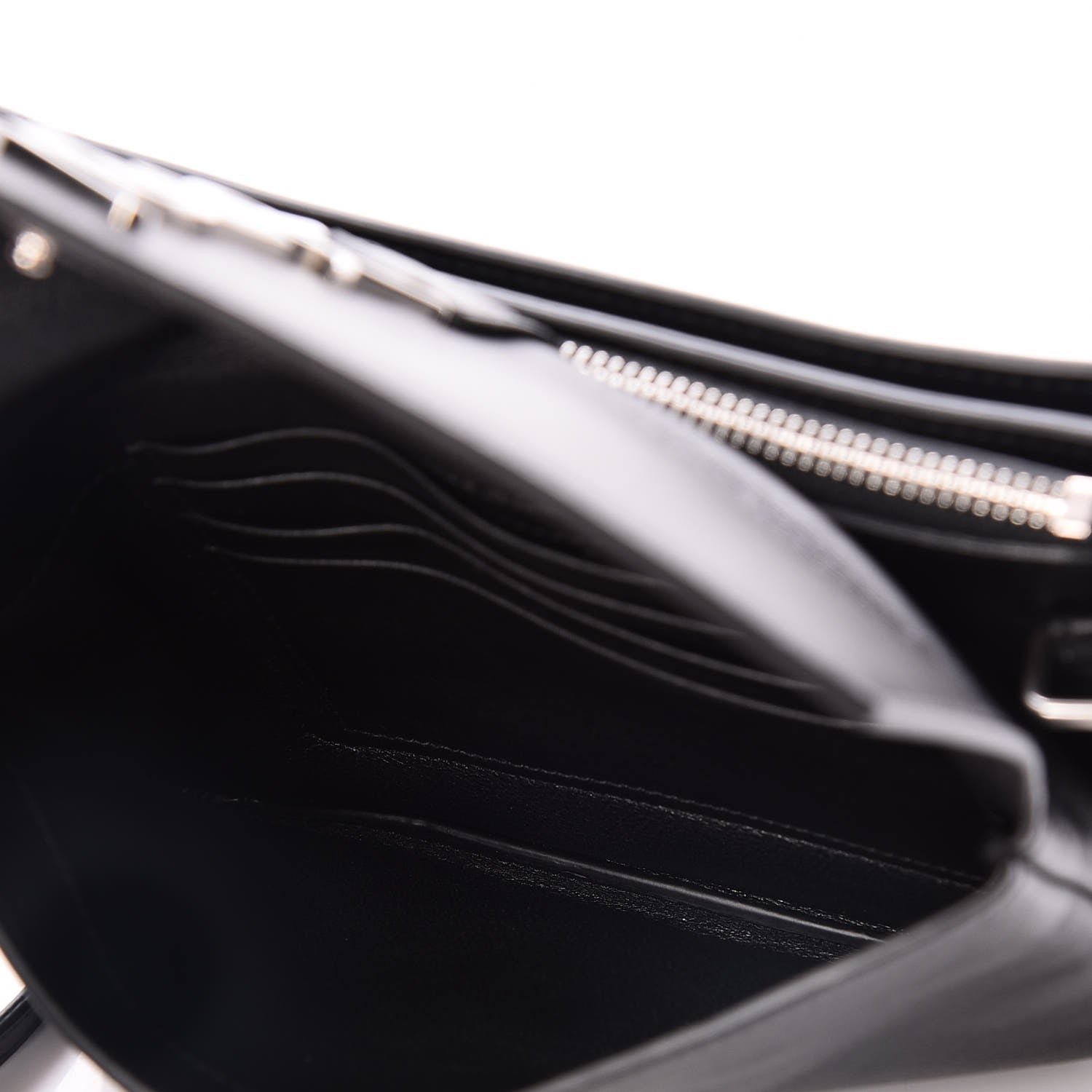 Saint Laurent Calfskin Monogram Tri Pocket Crossbody Bag Black 5 of 9
