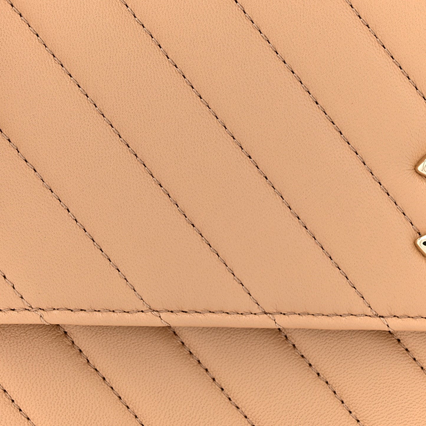 Lambskin Chevron Quilted Medium Trendy CC Dual Handle Flap Bag Beige