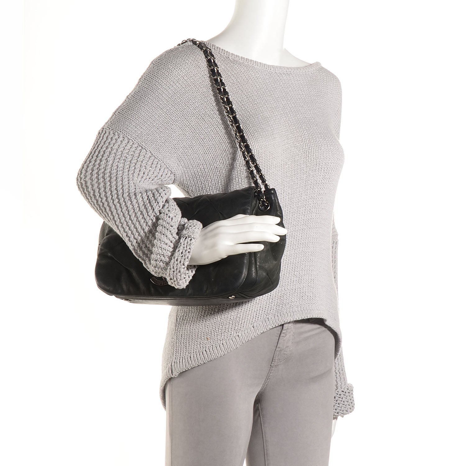 Chanel Iridescent Calfskin Glint Accordion Flap Black 2 of 7
