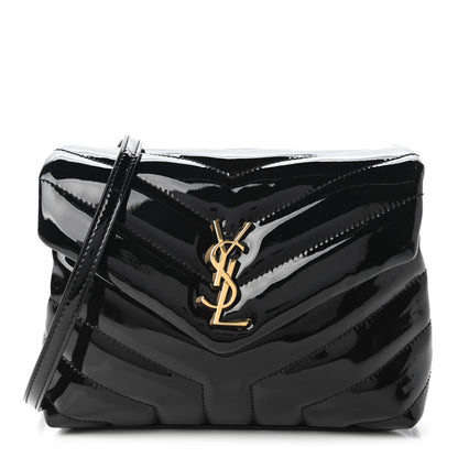 Saint Laurent Patent Y Quilted Monogram Toy Loulou Crossbody Bag Black 1 of 11