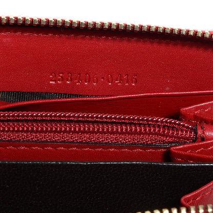 Gucci Patent Microguccissima Bow Heart Zip Around Wallet Red 7 of 7