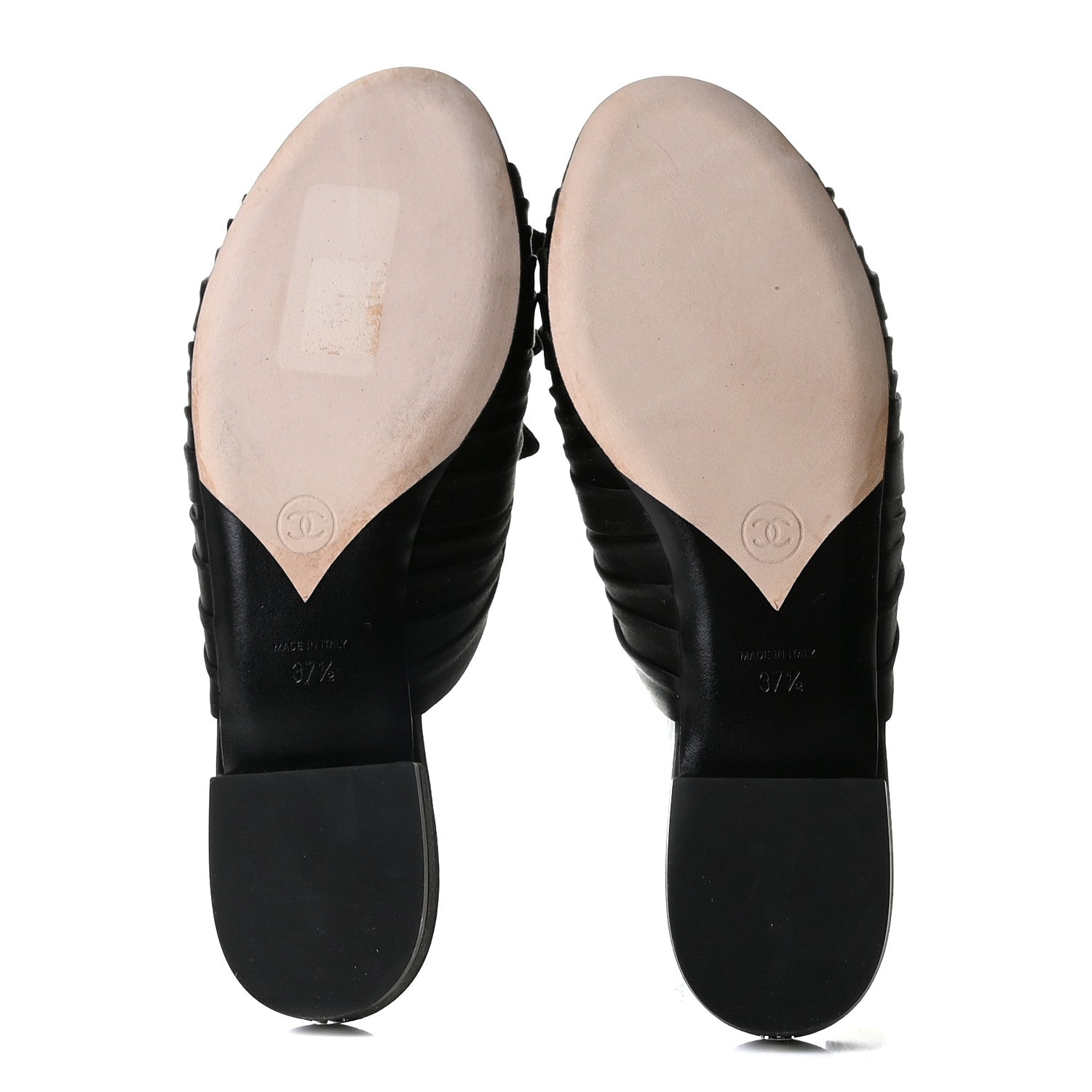 Chanel Satin Bow Mules 37.5 Black 6 of 11