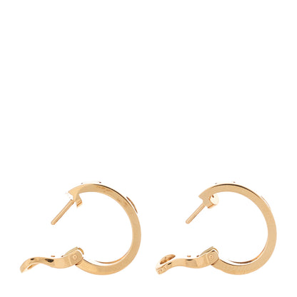 Cartier 18K Pink Gold 2 Diamond 5.5mm LOVE French Clip Hoop Earrings 3 of 6