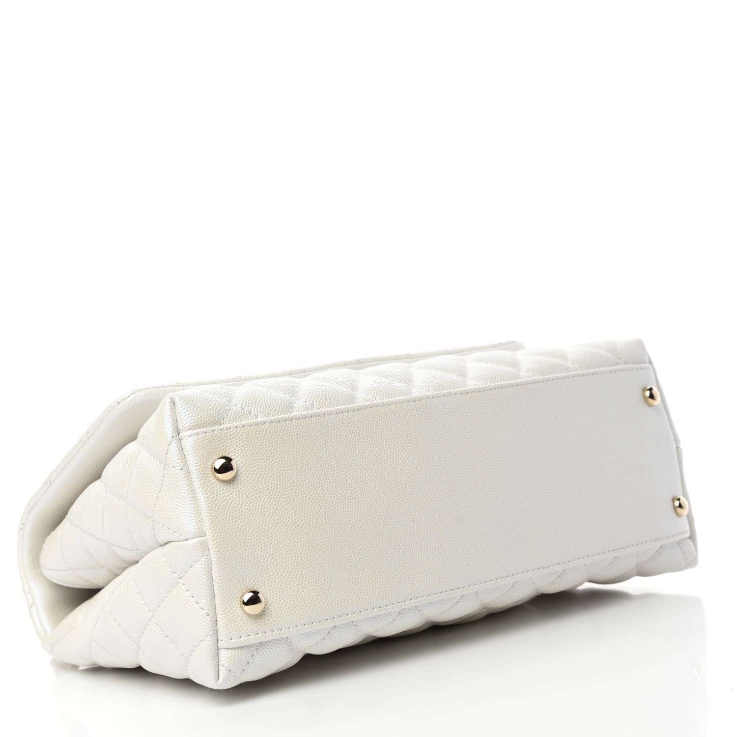 Chanel Iridescent Caviar Quilted Small Coco Handle Flap White 4 of 11
