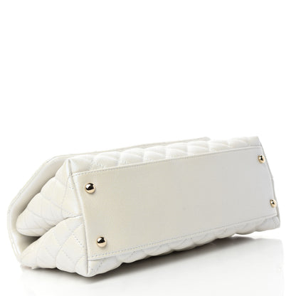 Chanel Iridescent Caviar Quilted Small Coco Handle Flap White 4 of 11