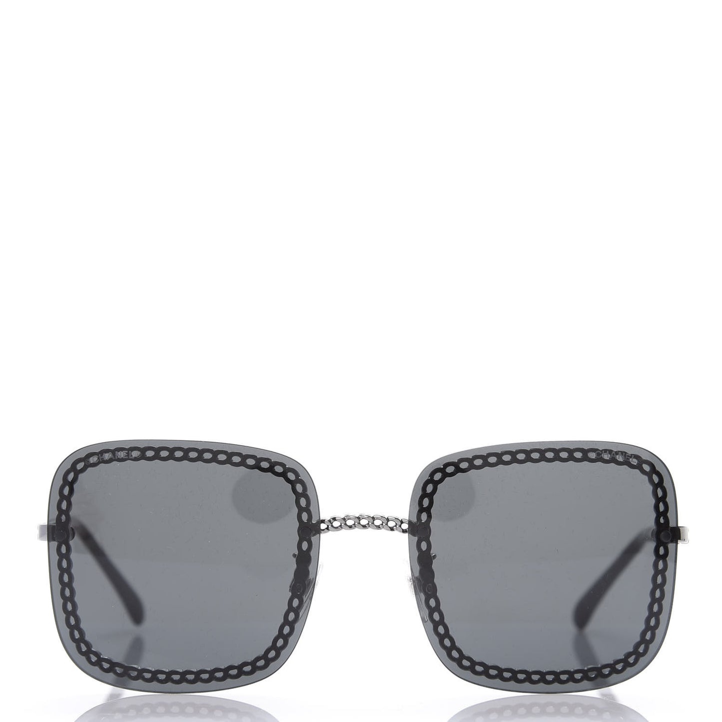 Metal Removable Chain Square Sunglasses 4244 Grey