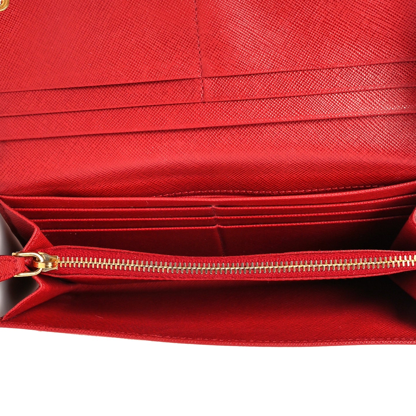 Saffiano Metal Continental Flap Wallet Fuoco