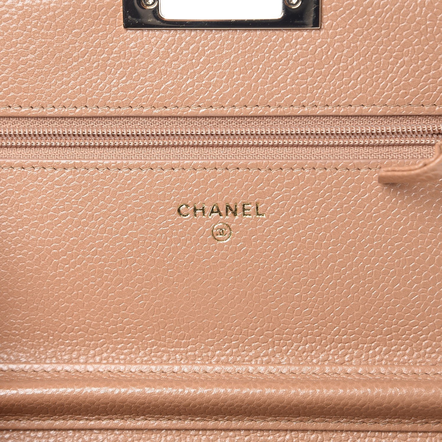 Chanel Caviar Quilted Golden Class Wallet On Chain WOC Beige 6 of 8
