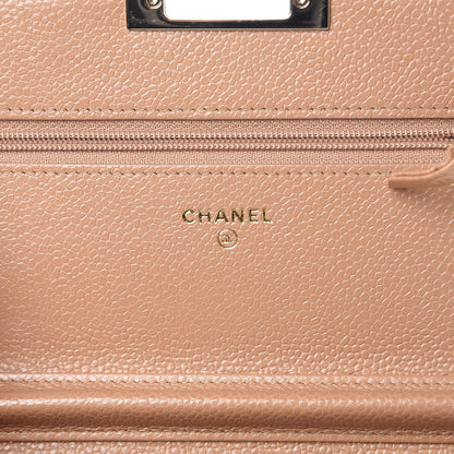 Chanel Caviar Quilted Golden Class Wallet On Chain WOC Beige 6 of 8