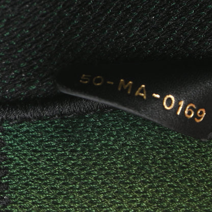 Christian Dior Canvas Embroidered Checkered Book Tote Black Green 7 of 11