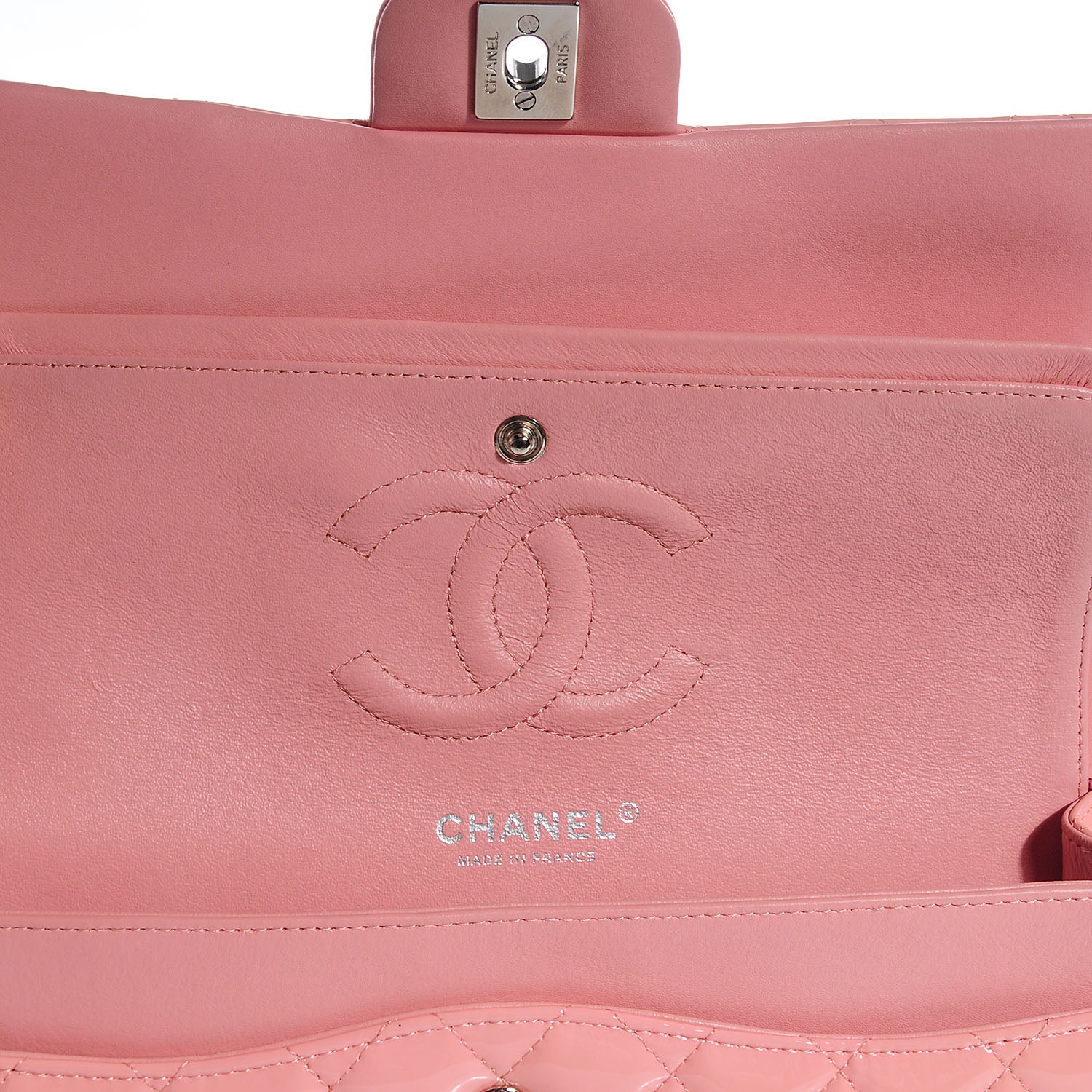 Chanel Patent Medium Double Flap Pink 6 of 9