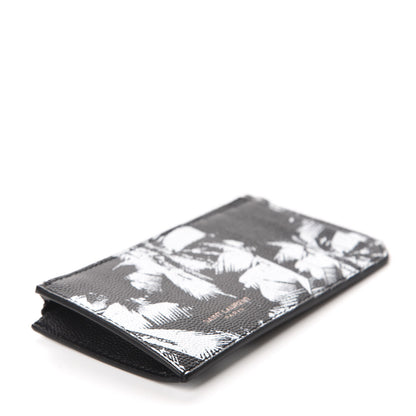 Saint Laurent Grain de Poudre Palm Tree 5 Fragments Zip Pouch Card Holder Black 4 of 7