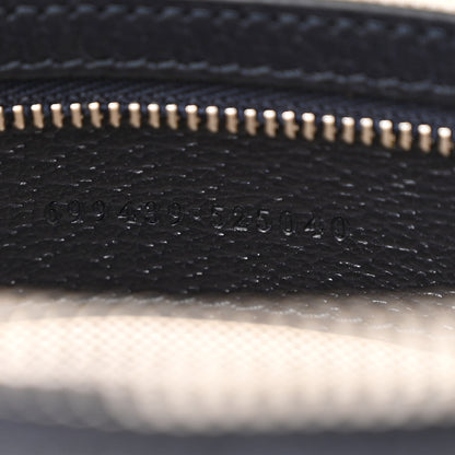 Gucci GG Supreme Monogram Textured Dollar Calfskin Web Ophidia Wristlet Shoulder Bag Black Blue 7 of 10