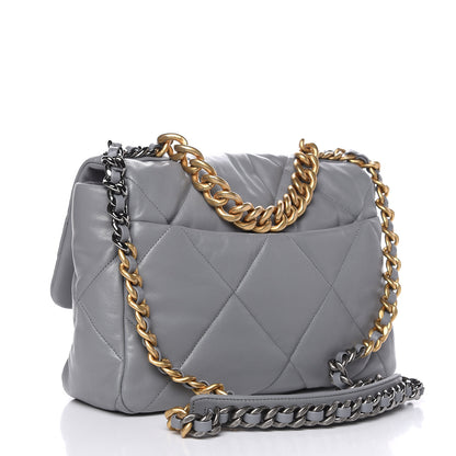 Chanel Lambskin Quilted Large 19 Flap Grey 3 of 10