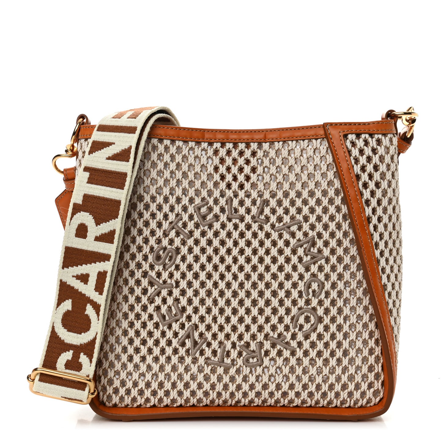 Eco Mesh Rope Logo Mini Crossbody Ivory Beige