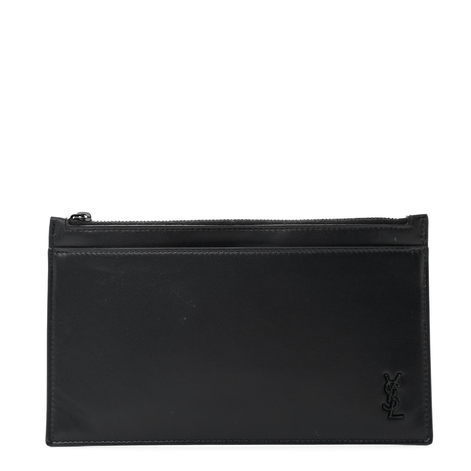 Saint Laurent Smooth Calfskin Monochrome Monogram Bill Pouch Black 1 of 9