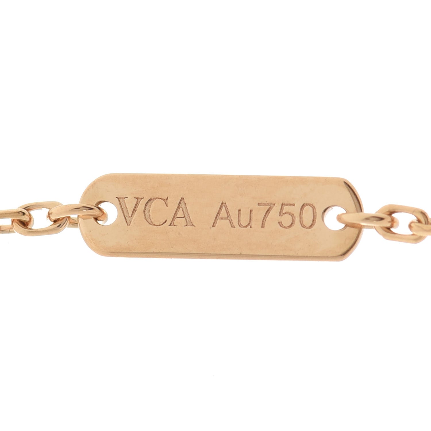 Van Cleef & Arpels 18K Yellow Gold Mother of Pearl Vintage Alhambra Pendant Necklace 4 of 6