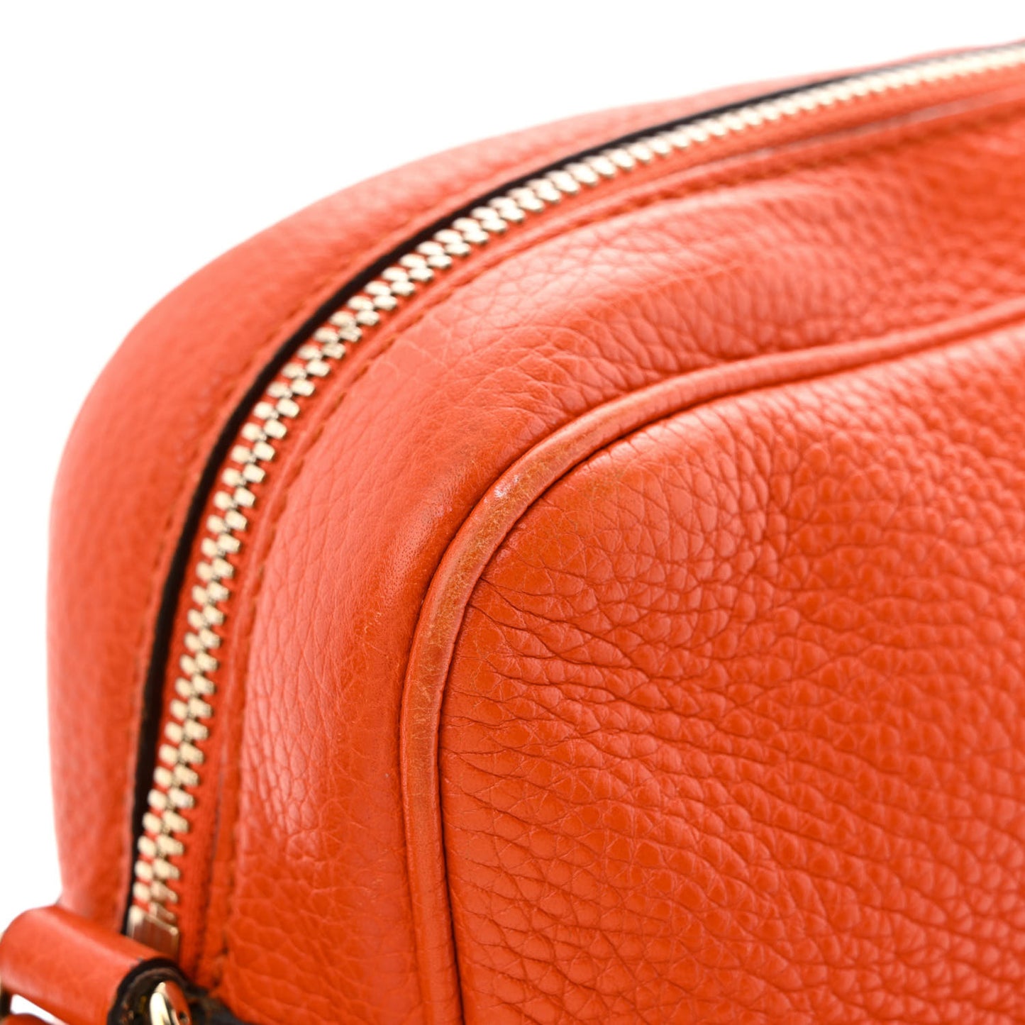 Pebbled Calfskin Small Soho Disco Bag Sun Orange