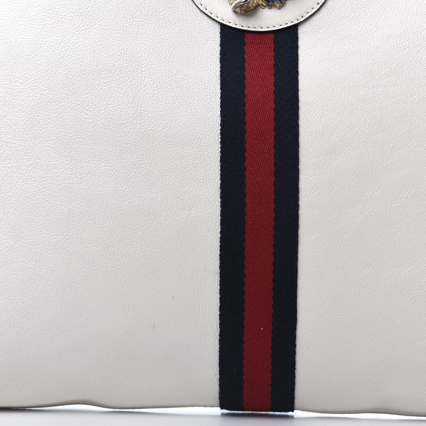 Suede Calfskin Large Rajah Chain Tote White