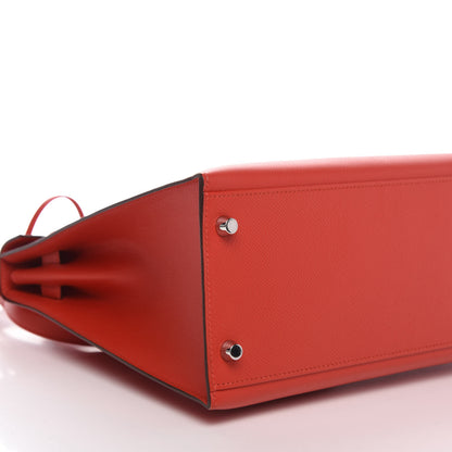 Hermes Epsom Kelly Sellier 32 Rouge Tomate 9 of 10