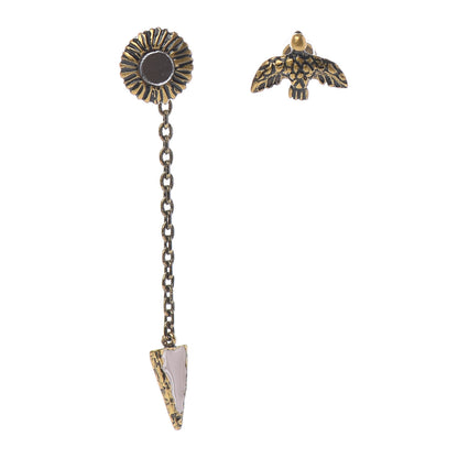 Christian Dior Mirror Bird Asymmetric Earrings Gold 1 of 4