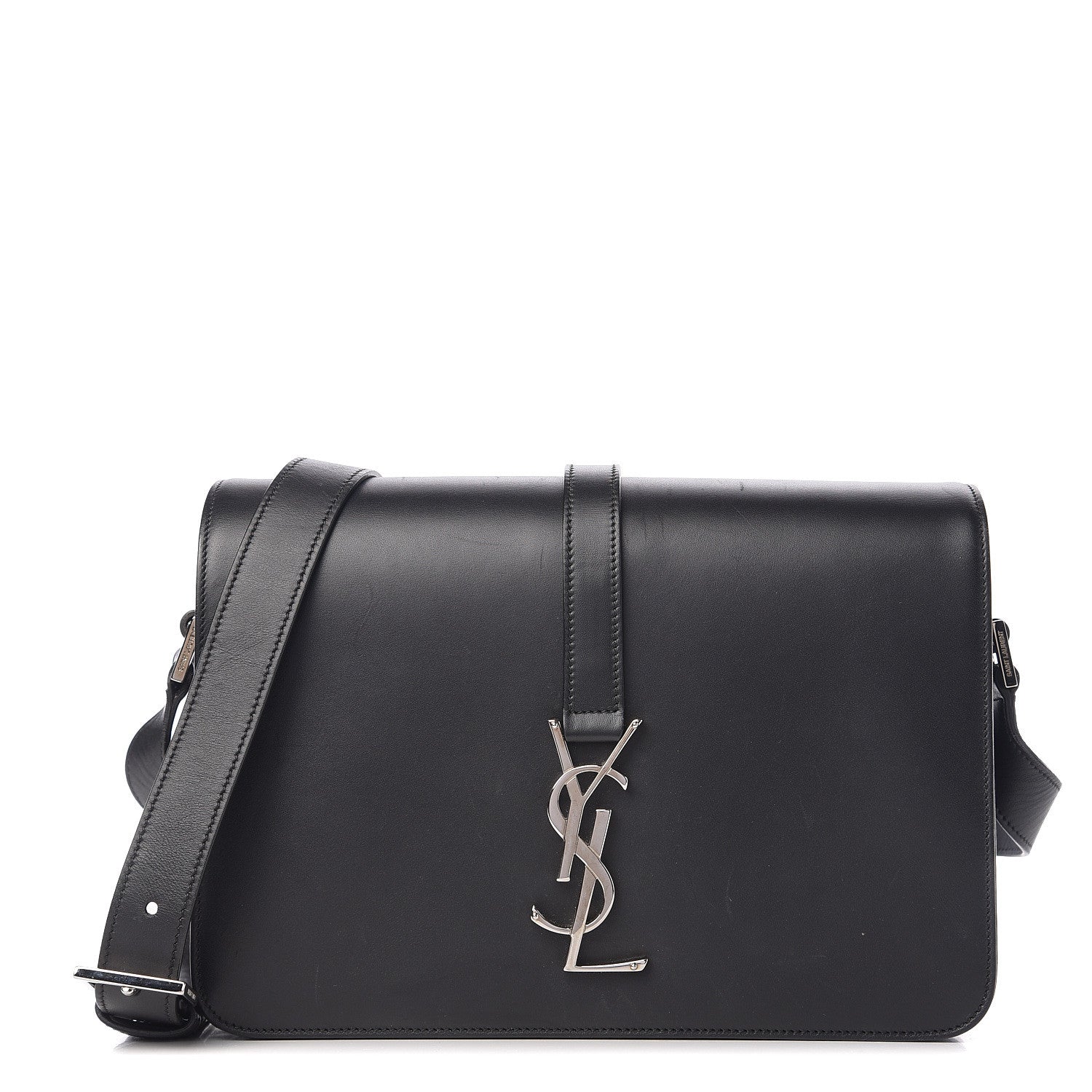 Saint Laurent Smooth Calfskin Medium Classic Monogram Universite Bag Black 1 of 15