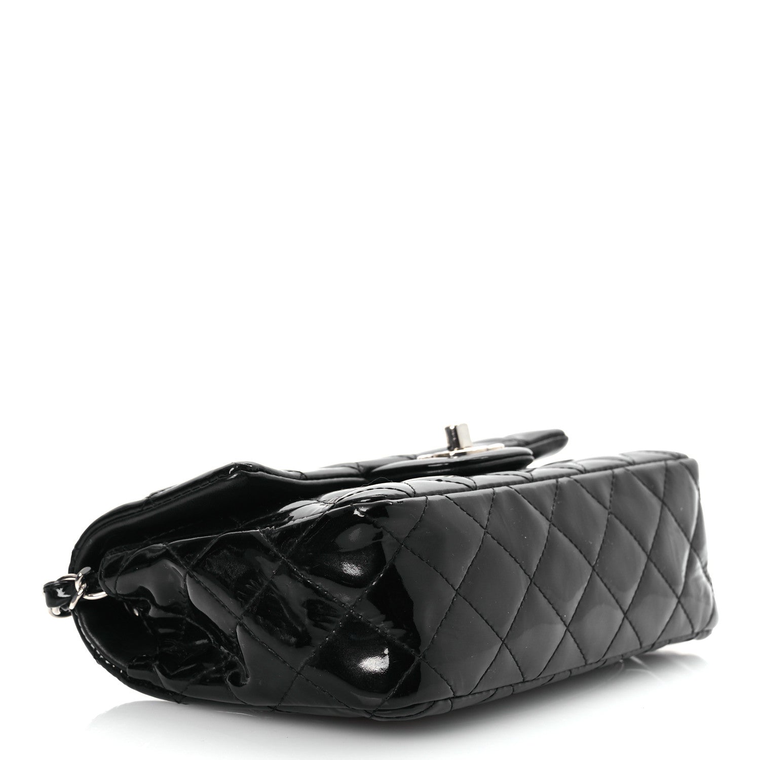 Chanel Patent Calfskin Quilted Mini Rectangular Flap Black 4 of 15