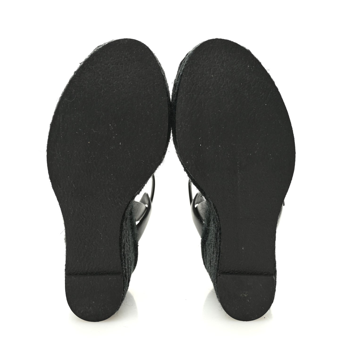 Calfskin Tribute 95 Platform Espadrille Wedge Sandals 35.5 Black