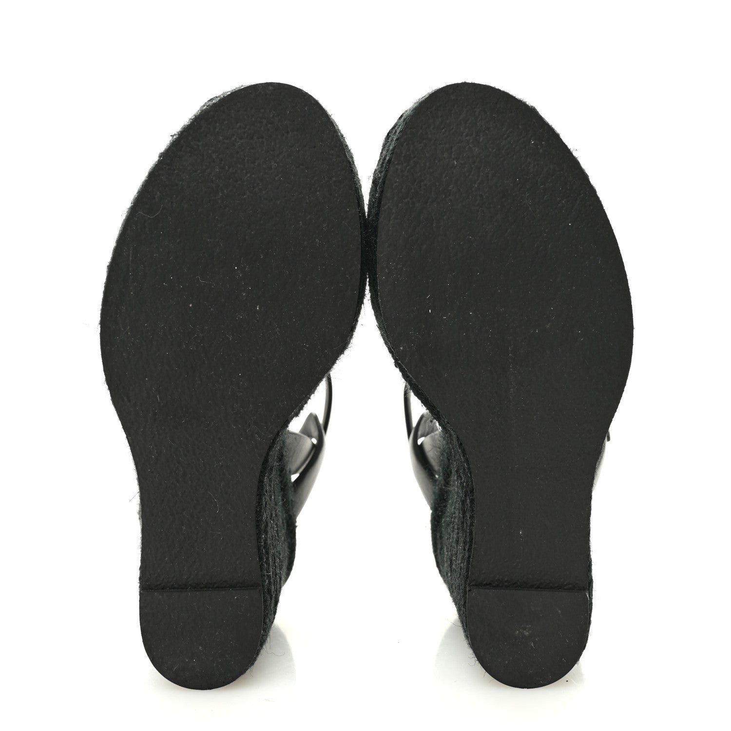 Saint Laurent Calfskin Tribute 95 Platform Espadrille Wedge Sandals 35.5 Black 6 of 13